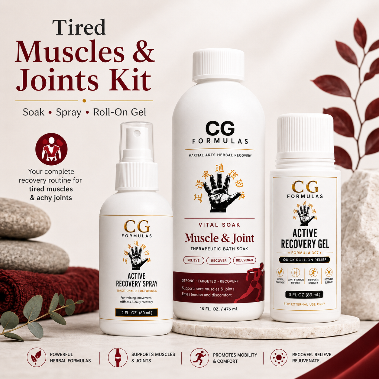 "Muscle and Joint Kit — traditional herbal care collection — CG Formulas™"