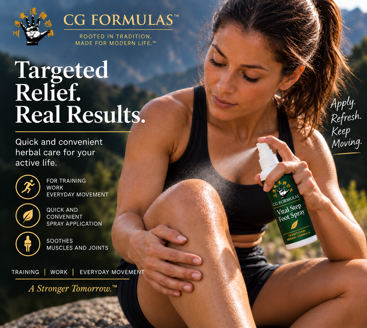 Roll-On Gel + Vital Step™ Lower-Body Spray