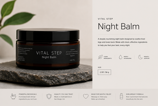 "Vital Step Night Treatment — traditional herbal overnight foot care formula — CG Formulas™"